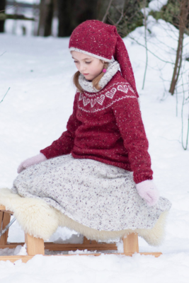 DSA73-03 MAGLIA CUORE BAMBINI ROSSO PROFONDO