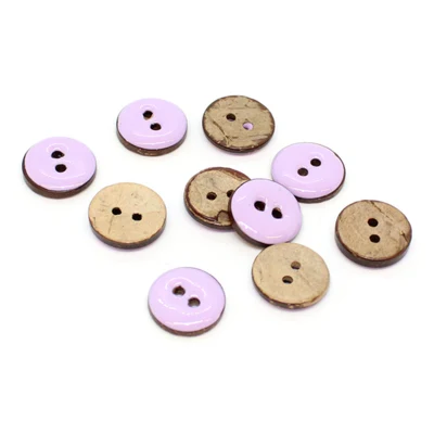 Bottoni in cocco satinato HobbyArts Viola chiaro 15 mm, 10 pz