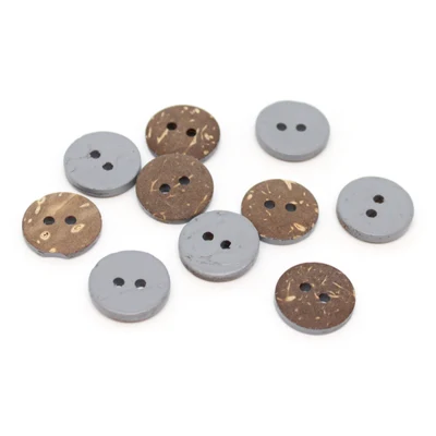 Bottoni in cocco colorati HobbyArts Grigio 15 mm, 10 pz