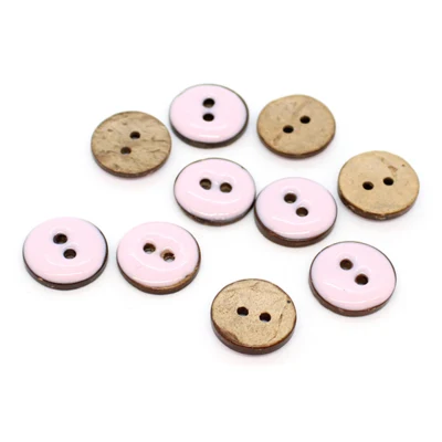 Bottoni in cocco satinato HobbyArts Rosa 15 mm, 10 pz