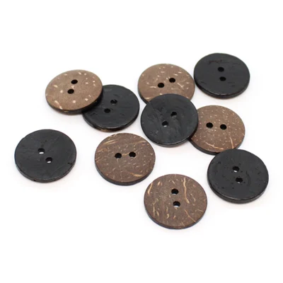Bottoni in cocco colorati HobbyArts Neri 20 mm, 10 pz