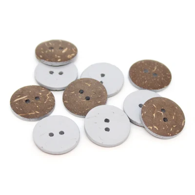 Bottoni in cocco colorati HobbyArts Grigio chiaro 20 mm, 10 pz