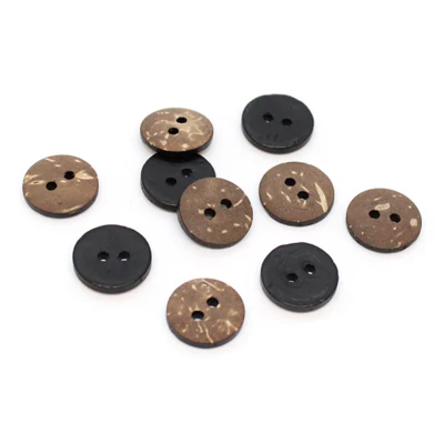 Bottoni in cocco colorati HobbyArts Neri 15 mm, 10 pz