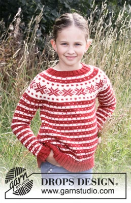 34-32 Candy Cane Lane Kids di DROPS Design