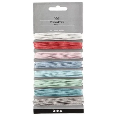 Corda di cotone, Ass. colori 8 pezzi