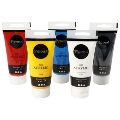 Pigment Art Pittura acrilica, 75 ml, 5 pz.
