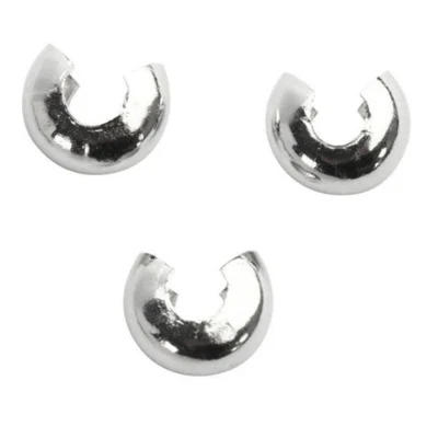 Nodi per elastici, 5 mm, argentati, 50 pz.