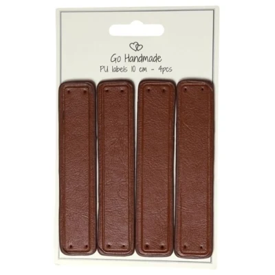 Go Etichette in pelle fatte a mano 10 x 2 cm (4 pz)