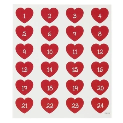 Numeri del calendario Adesivi, 24 pezzi