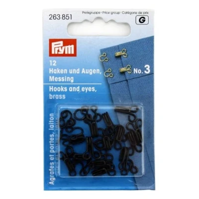 Prym fermagli in metallo nero, 12 pz.