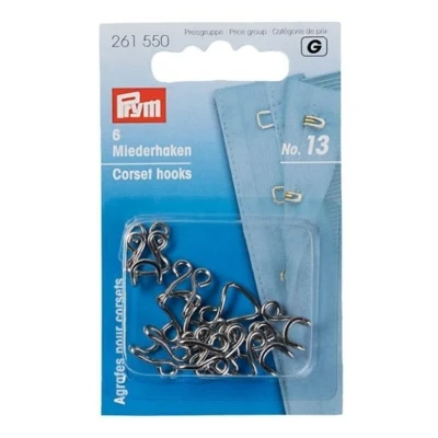 Dimensioni dei ganci per corsetto Prymm 13, 6 pz.