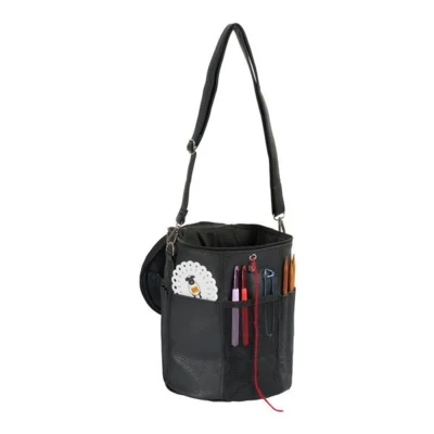 Borsa a tracolla per filato piccola, nera