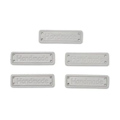 Etichette in pelle HobbyArts, Handmade, grigio chiaro, 5 pz