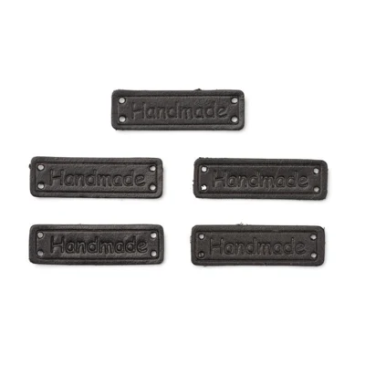 Etichette in pelle HobbyArts, Handmade, nero, 5 pz