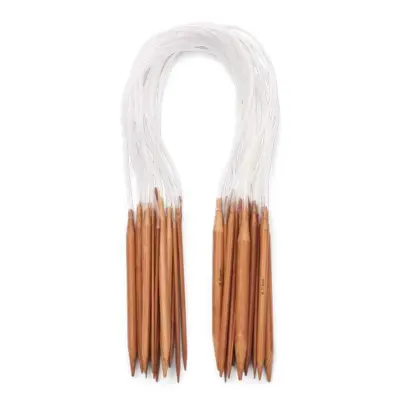 Set ferri circolari in bambù, 18 misure, 2-10 mm - 60 cm