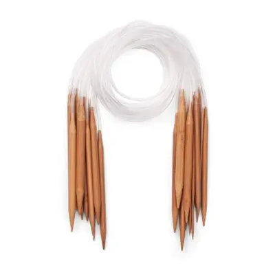Set ferri circolari in bambù, 18 misure, 2-10 mm - 80 cm