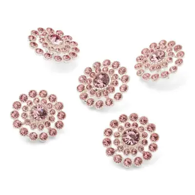 HobbyArts Bottoni con Strass, Rosa, 20 mm, 5 pezzi
