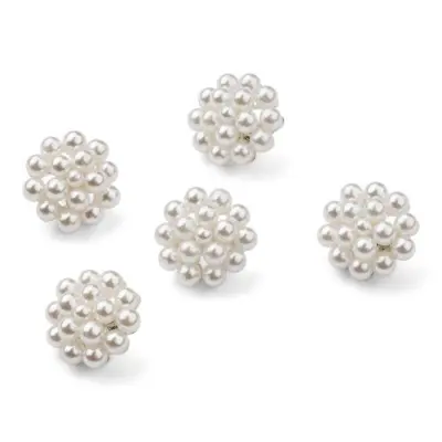 HobbyArts Bottoni di Perle, Bianchi, 16 mm, 5 pezzi