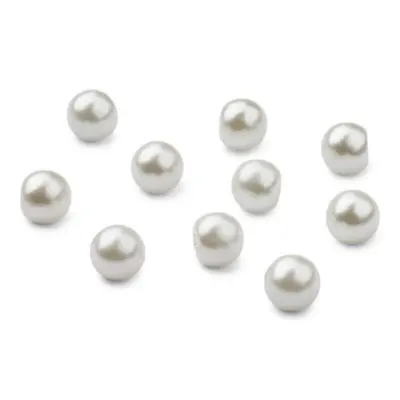 HobbyArts Bottoni di Perle, Bianchi, 12 mm, 10 pezzi