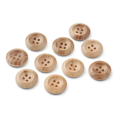 LindeHobby Pulsanti in legno chiaro, 25 mm, 10 pezzi