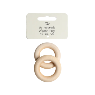 Go Handmade Anelli in legno, Ø45 mm, 10 mm di spessore, 2 pezzi