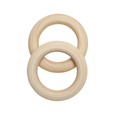 Go Handmade Anelli in legno Ø55 mm, 10 mm di spessore, 2 pezzi