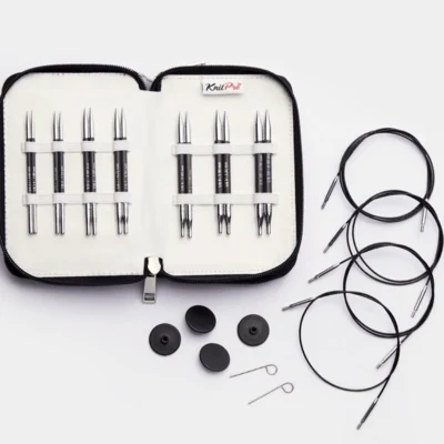 KnitPro Karbonz Special Set di Ferri Circolari Componibili, Midi, 10 cm