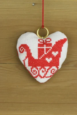 Kit da Ricamo Slitta Rossa 8 x 8 cm