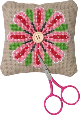 Kit per ricamo Puntaspilli fiore 11 x 11 cm