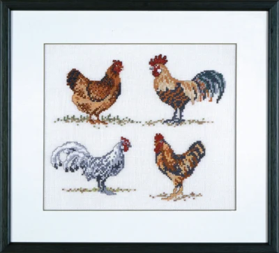 Kit da Ricamo Galline 32 x 29 cm