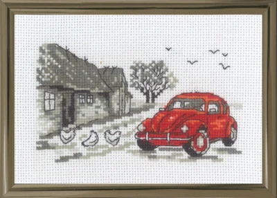 Kit da Ricamo L'Auto Rossa R5794 15 x 10 cm