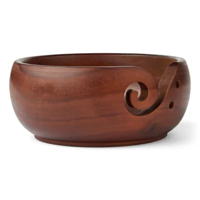HobbyArts Ciotola per filato, Legno scuro, 8x15cm