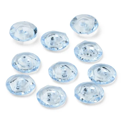 LindeHobby Bottoni Cristallo, Azzurro Cielo, 12 mm, 10 pz