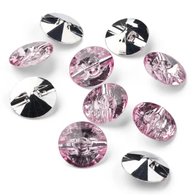 10 Bottoni Strass Trasparenti In Acrilico – 12 Mm, 2 Fori – Per Scrapbooking E Creazioni Fai Da Te