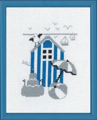 Kit per ricamo Casetta Blu R5741 18 x 14 cm