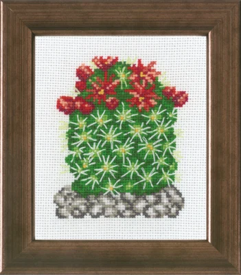 Kit Ricamo Cactus con Rosso R5380 10 x 12 cm
