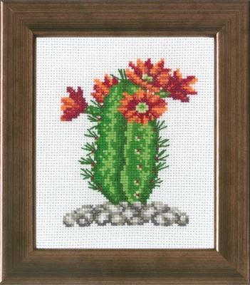 Kit da ricamo Cactus con arancione R5380 10 x 12 cm