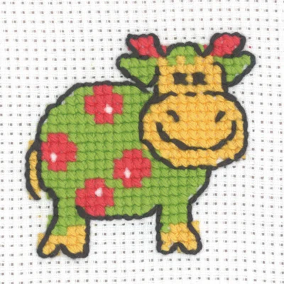 Kit Ricamo Mucca 8 x 8 cm
