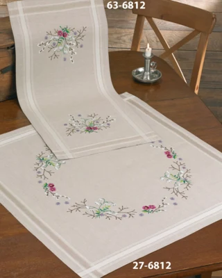 Kit da Ricamo Corona con Bucaneve 80 x 80 cm