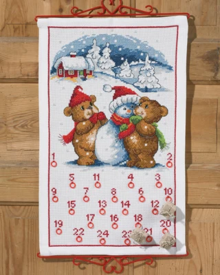Kit Ricamo Orsetti e Pupazzo di Neve 5125/38 38 x 62