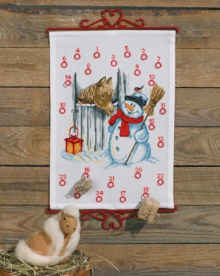 Kit per Ricamo Pupazzo di Neve & Cavallo B5125/32 32 x 45 cm