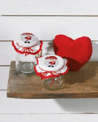 Kit per ricami Folletto con cuore 2 pz Ø 16 cm