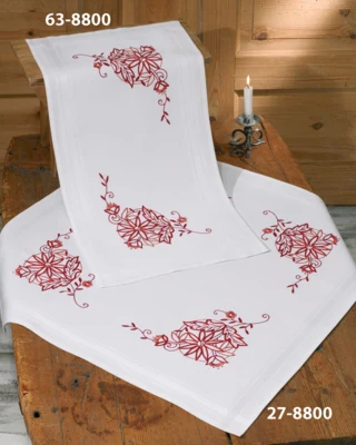 Kit Ricamo Redwork 40 x 80 cm