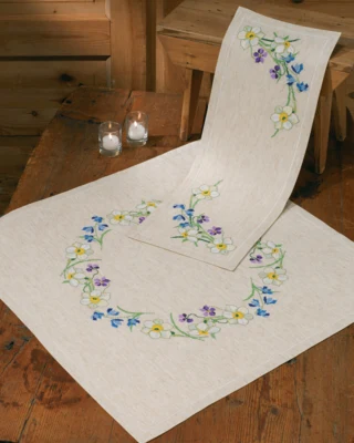 Kit Ricamo Fiori di Primavera 24 x 66 cm