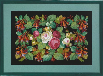 Kit ricamo Rose/Fucsia 52x35cm