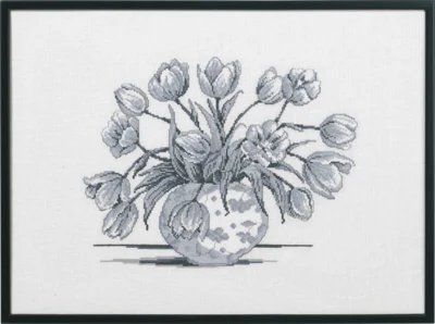 Kit da Ricamo Tulipani Grigi R5632 58 x 42 cm