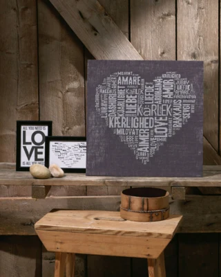 Kit Ricamo Love grigio 39 x 39 cm
