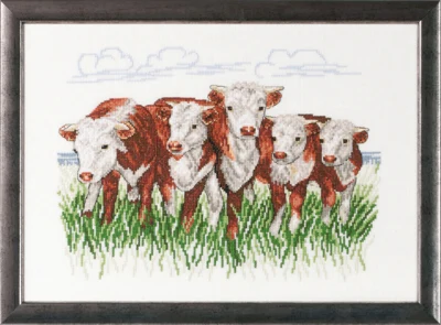 Kit per ricamo Mucche Hereford R/5344 41 x 29 cm