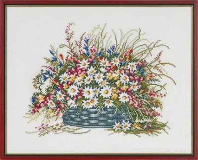 Kit Ricamo Cesto di Tarda Estate 40 x 32 cm